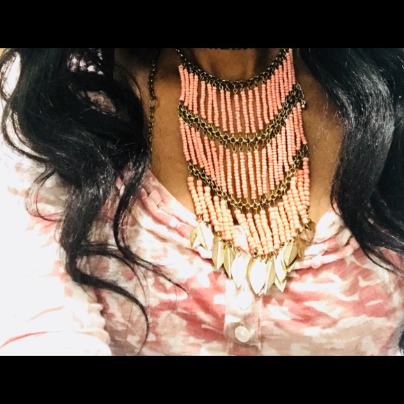 Coral and Gold Necklace - Picture 1 of 1